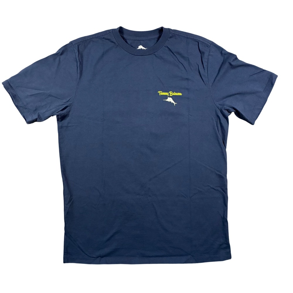 Tommy Bahama Fore Of A Kind Golf T-Shirt Blue Mens Size Small Graphic Tee